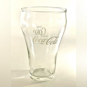 Vintage Enjoy Coca-Cola Coke Fountain Glass 12oz Double White Logo Replacement